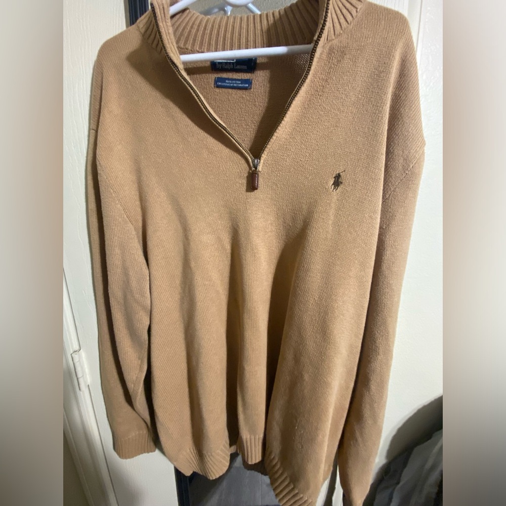 Ralph Lauren light brown/cream quarter zip.